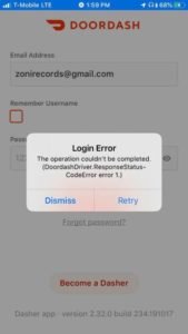 [November 7] Doordash App Not Working: Login Errors (Doordash App down