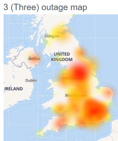 3(Three) UK internet down