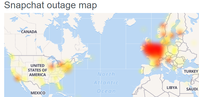 Snapchat (down) not working, crashing and throwing login problems