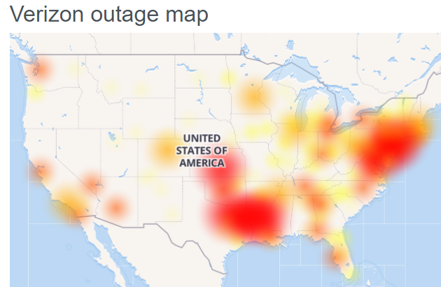 Verizon Internet Down Map Official Update] Verizon Outage : Verizon Internet & Cell Services Not  Working For Many Users - Digistatement