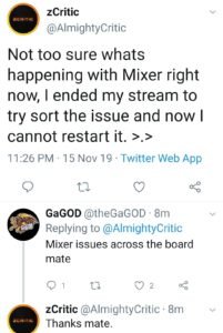 Mixer down