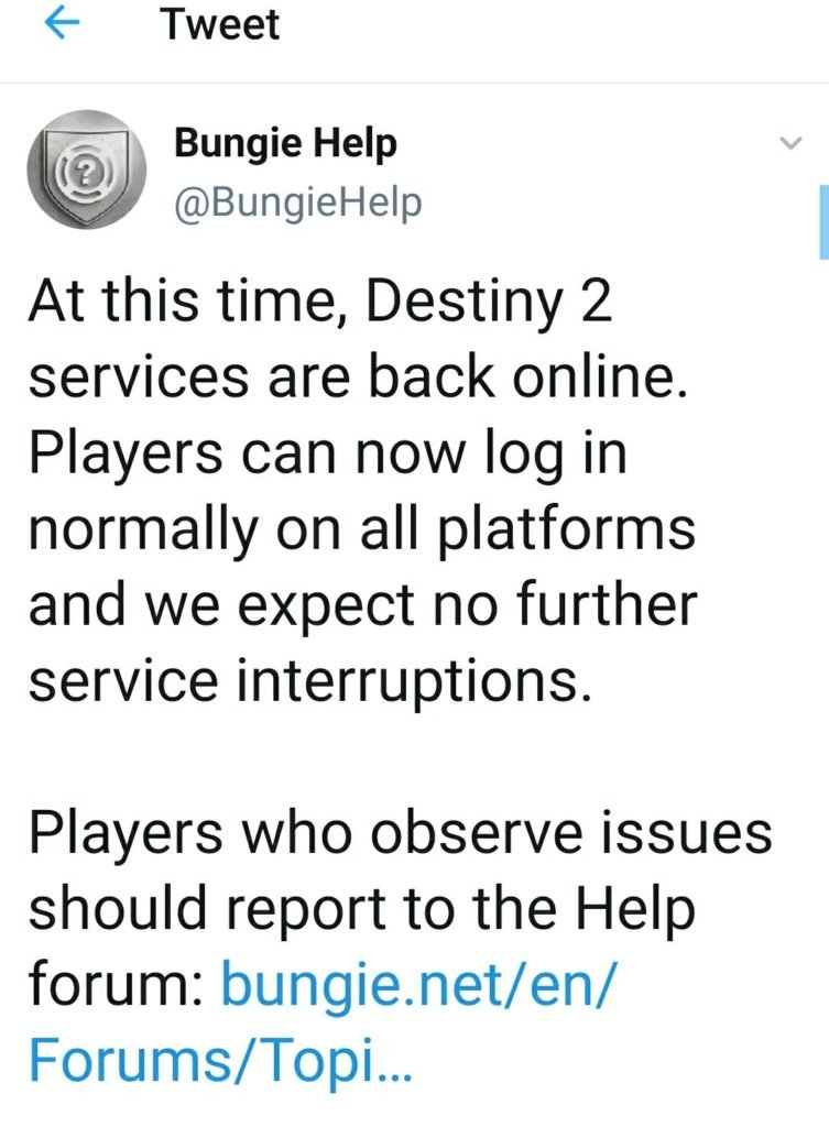 [Server Maintenance] Destiny 2 down and not working on Xbox, PS4, or PC ...