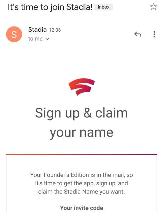 Not getting Google Stadia invite code