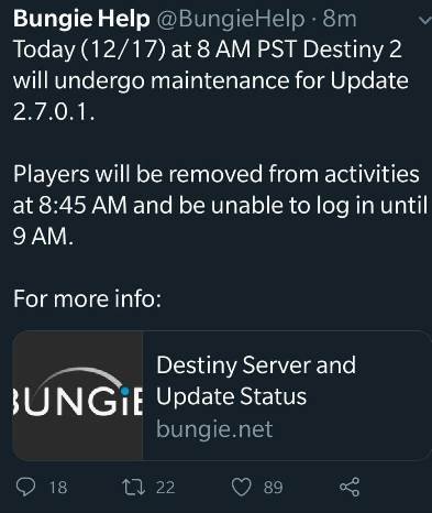 destiny 2 server down lightfall