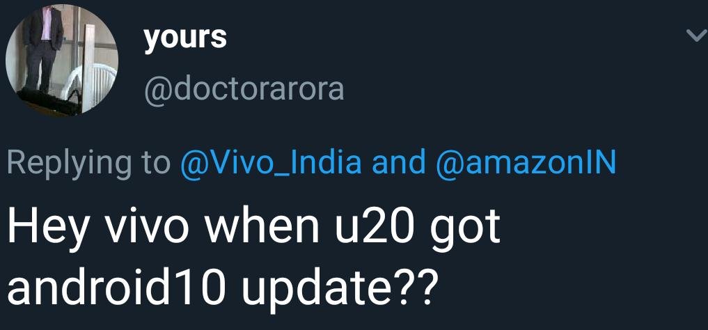 Vivo U20 Android 10 Update Date