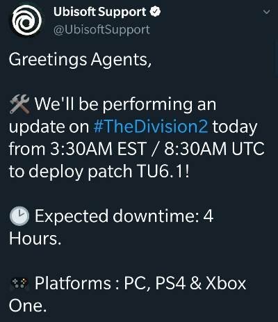 Division 2 servers down