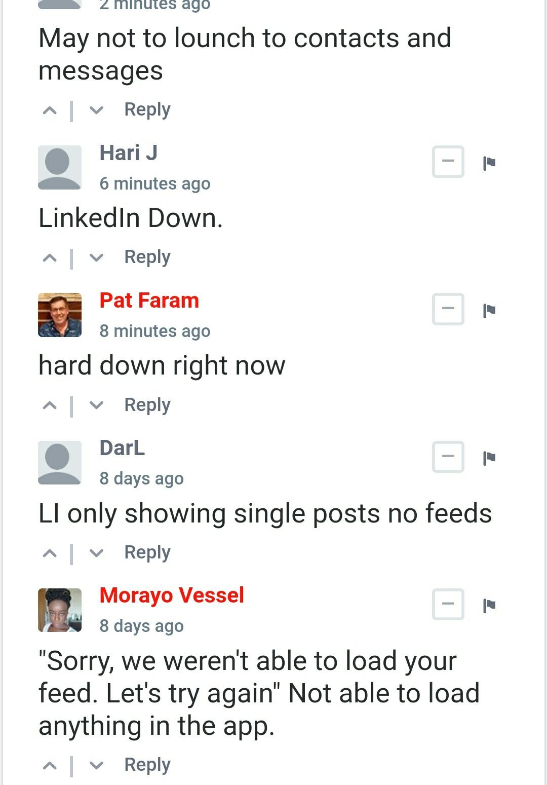is linkedin down today