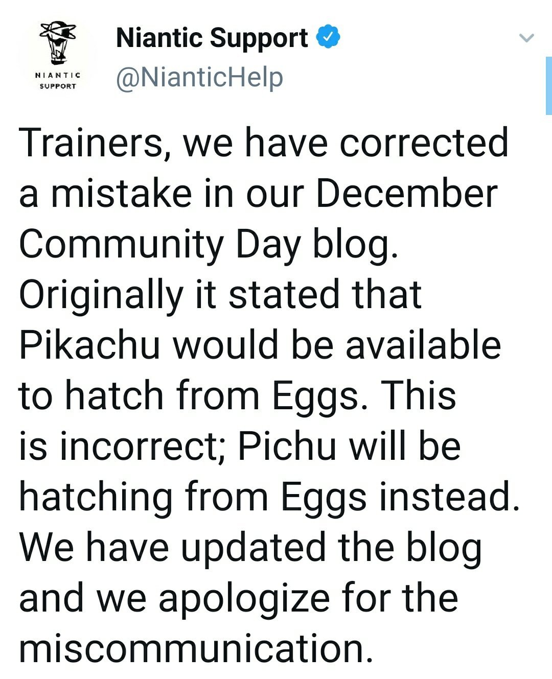 Pokemon Go Update December Community Day 19 Will Hatch Pichu Instead Of Pikachu From Eggs Digistatement