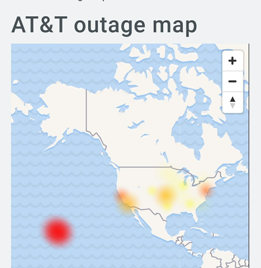 AT&T down & outage info No cell & phone service for many users