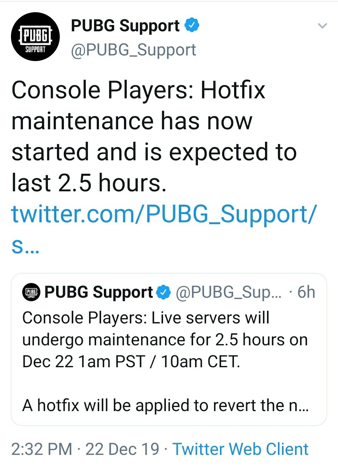 pubg support twitter