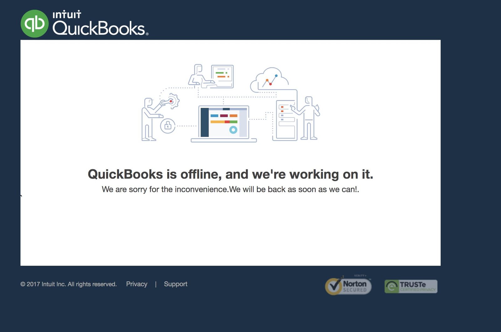 [official update] Quickbooks site down (not working) Users getting