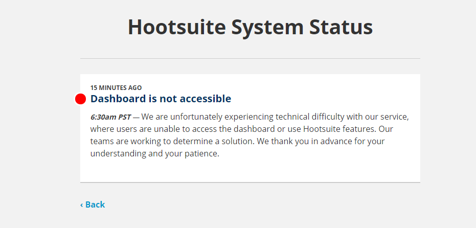 Hootsuite website down 