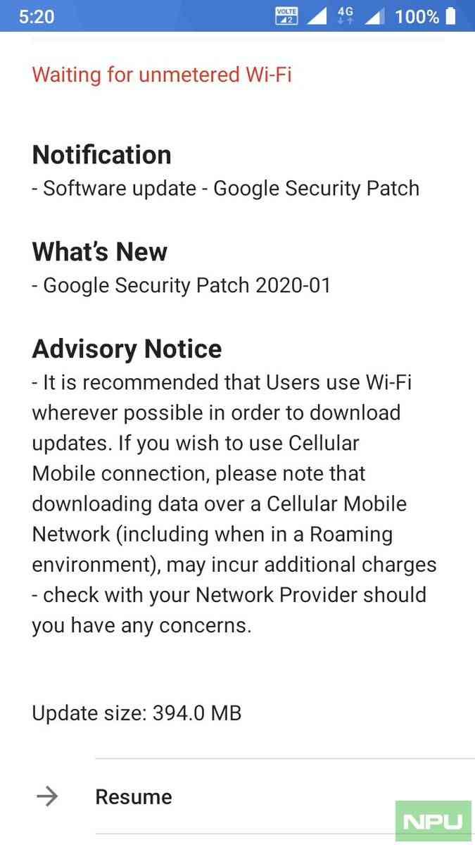 Nokia 5 January Security patch update