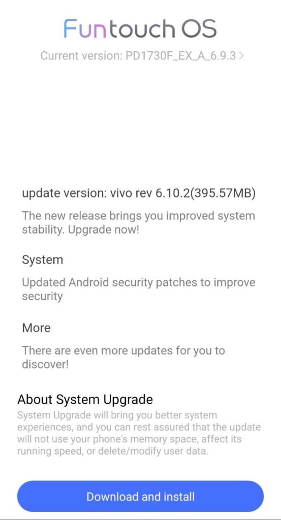 Vivo V9 receives new Security update