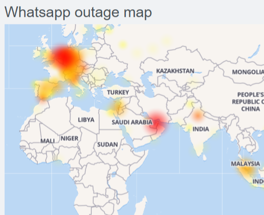 whatsapp outage map