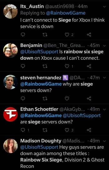 rainbow siege servers down