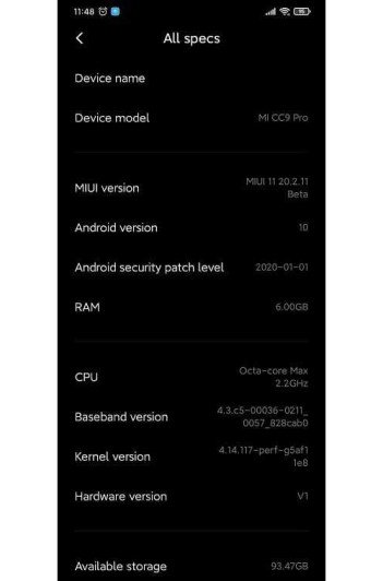 Xiaomi Note 10 Android 10 update