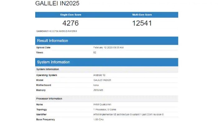 OnePlus 8 spotted in Geekbench