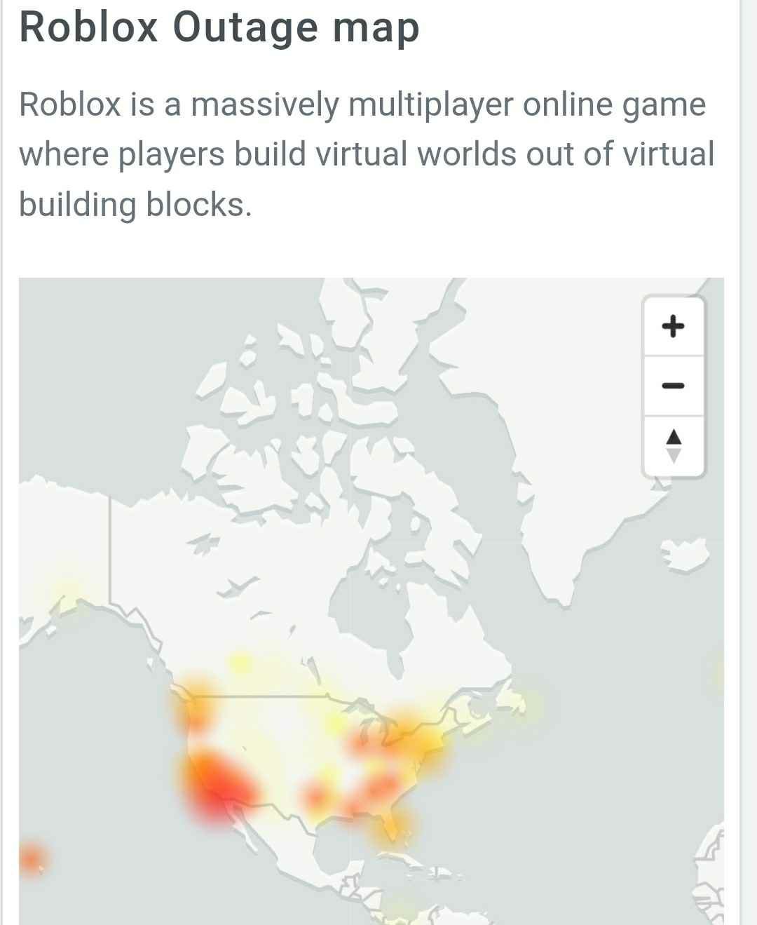 Is Roblox Down Map