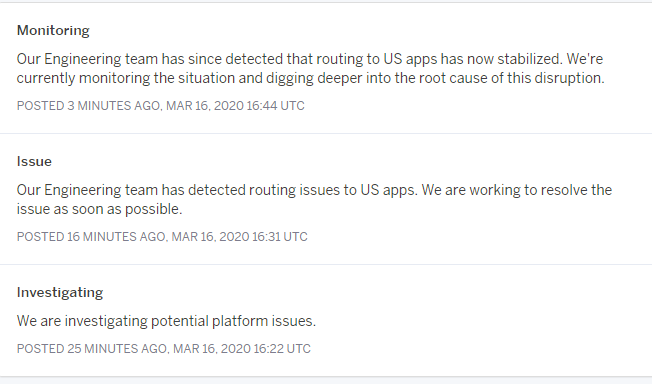 Heroku Servers Down : All Heroku apps are down (not working) for many users