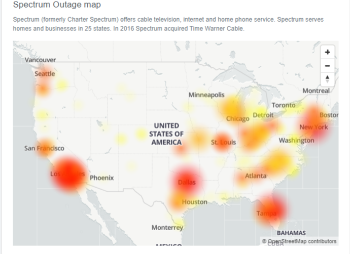 Spectrum Outage : Spectrum Internet Down (not working)