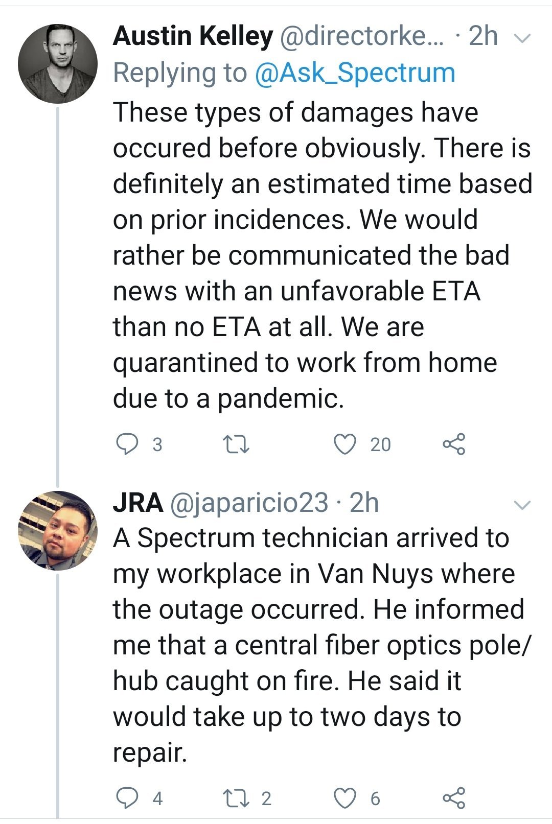 Spectrum Outage Internet Down Not Working Fiber Cables Under Repair In Van Nuys Los Angeles California Digistatement