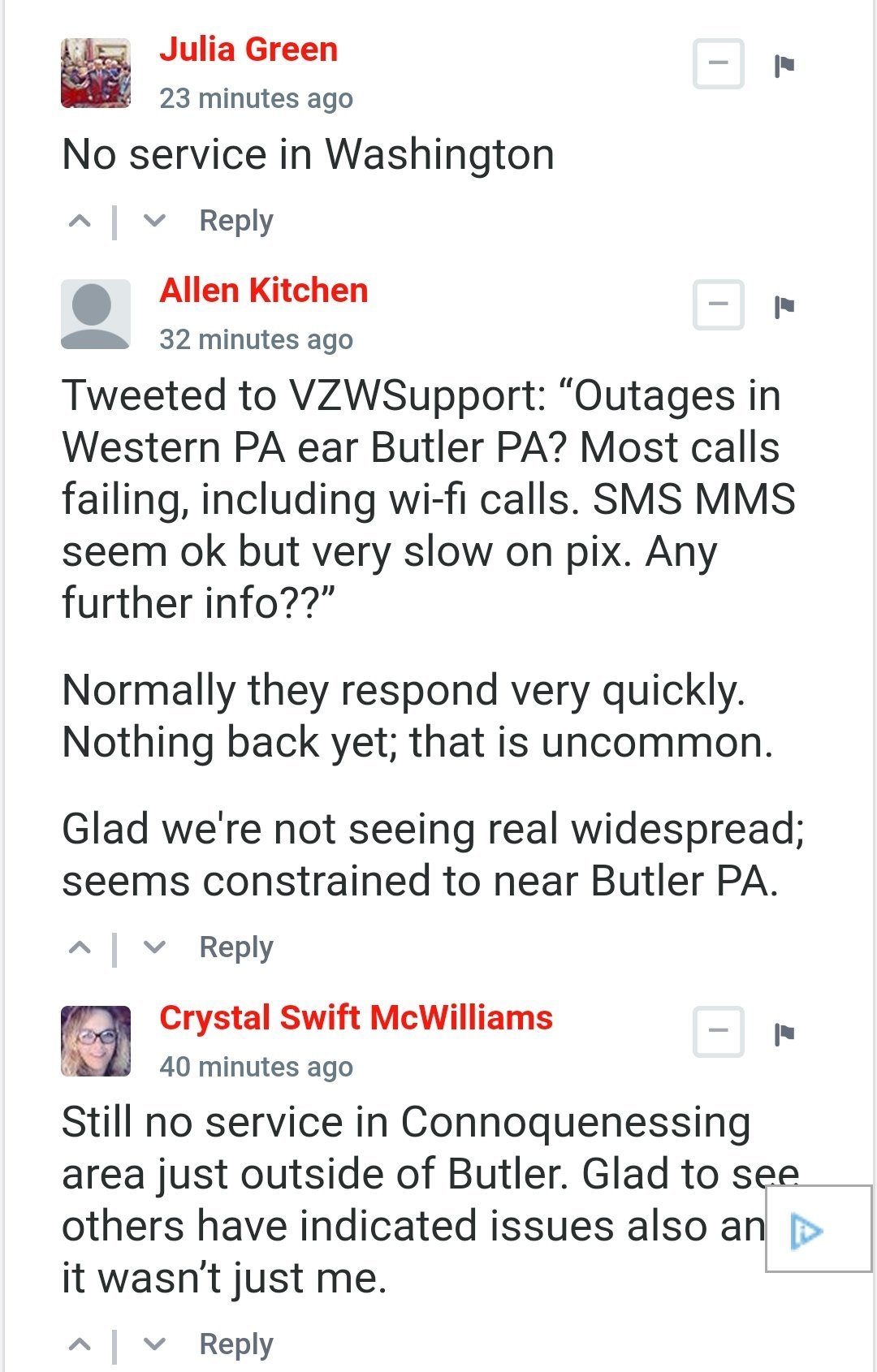 Verizon Outage No service for many users & unable to make calls