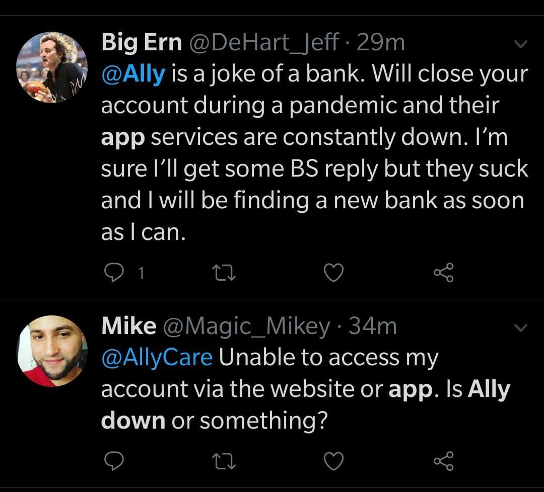 Ally Bank app down (not working) | Users can't access ...