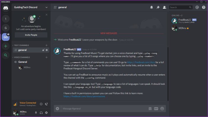 Vk music bot discord команды