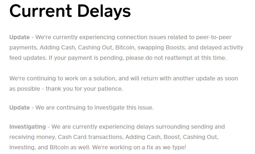 Official Update Cash App Down (not working) : Users are ...