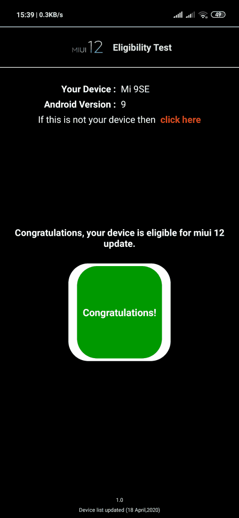 Download MIUI 12 Eligibility Test App : Check whether your Xiaomi Phone will get MIUI 12