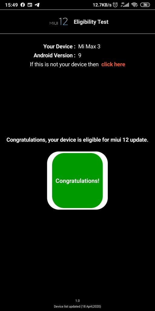 Download MIUI 12 Eligibility Test App : Check whether your Xiaomi Phone will get MIUI 12