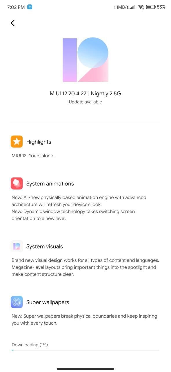 MIUI 12 update