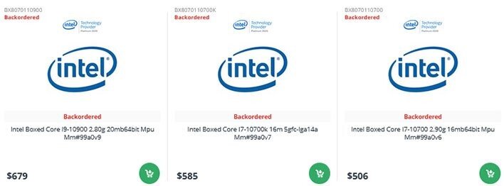Intel Comet Lake Pricing Leaked