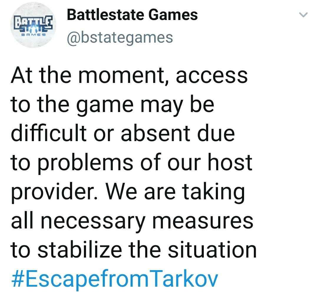 escape from tarkov server status