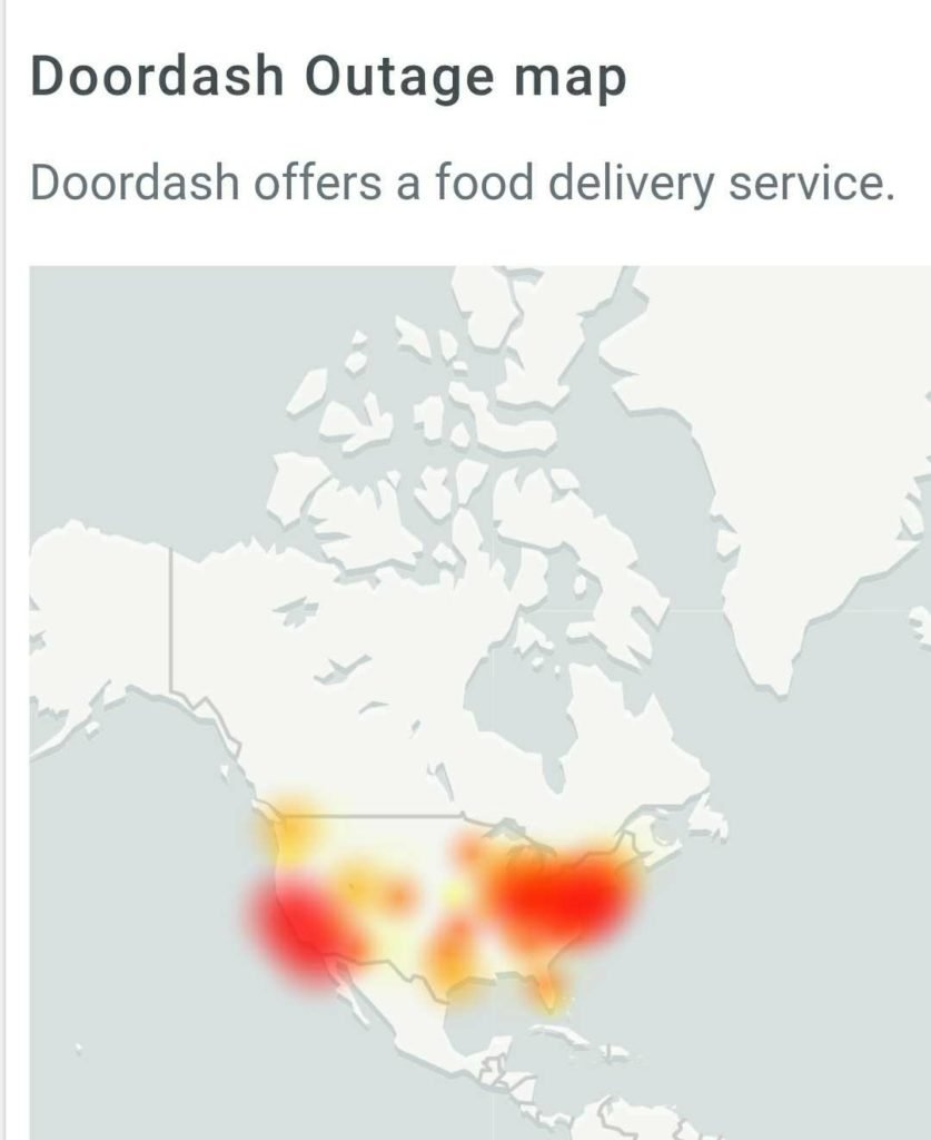 [official update] Doordash down App not working, users can't book