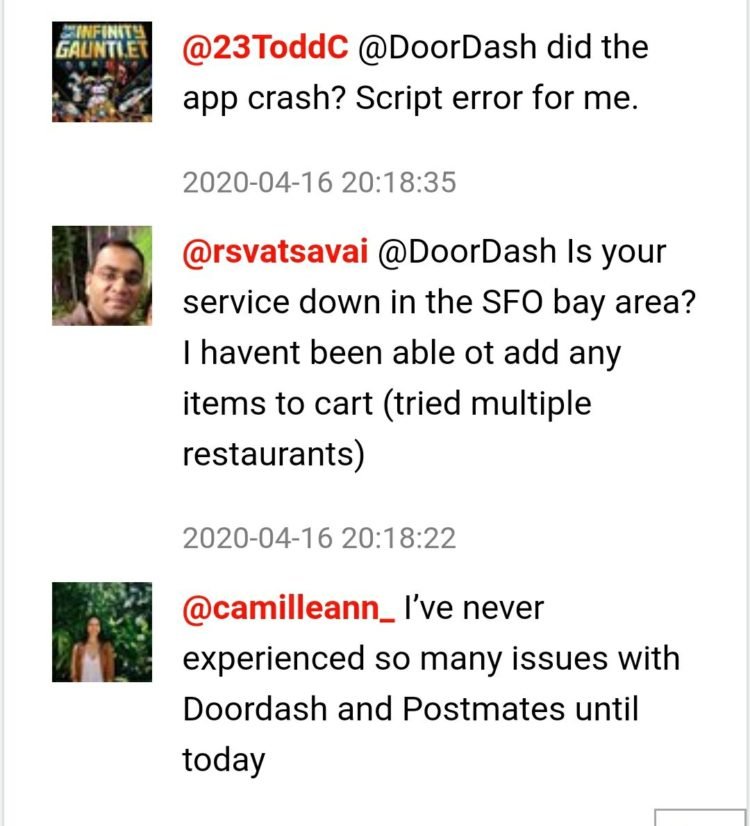 [official update] Doordash down - App not working, users can't book