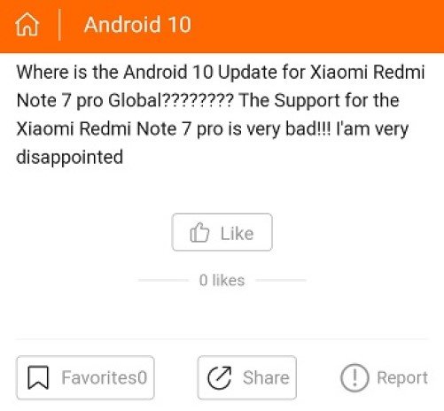 Redmi Note 7 Pro Android 10 Status