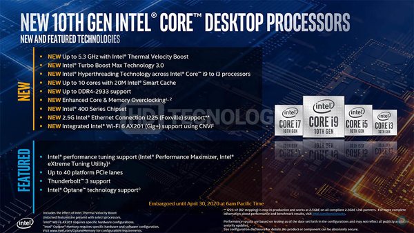 Intel 10th Gen Comet Lake S