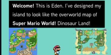 Animal Crossing: New Horizons- Super Mario World Map Recreated By A YouTuber