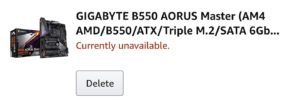 Aorus B550 Removed From Amazon