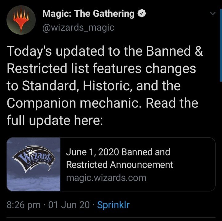 Magic The Gathering Arena Banned & Restricted List Update