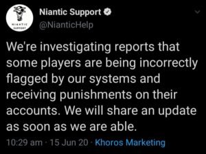 Niantic Tweet 