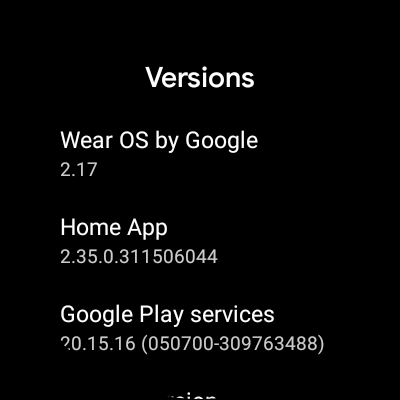 Latest Wear OS Update