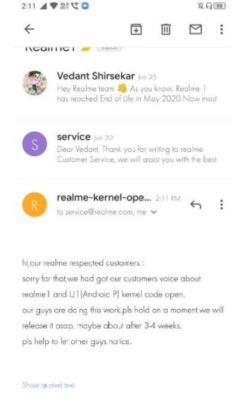 Realme support