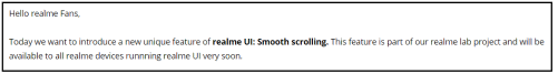 Realme Smooth Scrolling