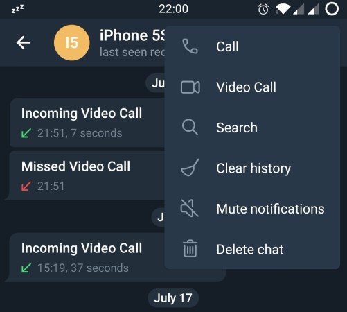 Telegram Video Calling