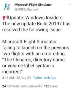 Microsoft's Tweet for a possible solution