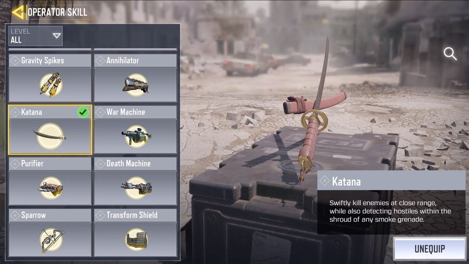 New Katana Operator Skill