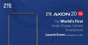 ZTE is all set to launch the Axon A20 online on 1st September, 2020.